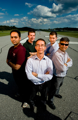 Sukhjinder Singh, Colin Reagle, Wing Ng, the Chris Kraft Professor of Mechanical Engineering; Jacob Delimont, and Associate Professor of Mechanical Engineering Srinath Ekkad