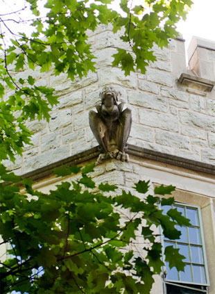 A gargoyle on the Virginia Tech campus. Photo by Logan Wallace.