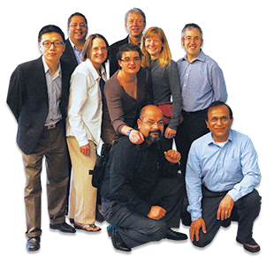 Kathy Hosig (middle row, 2nd from right), associate professor of population health sciences, with faculty participants in the 2013 International Faculty Development Program; photo by Andrea Brunais