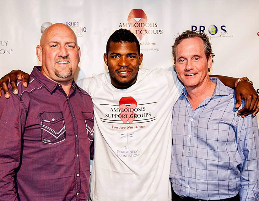 Brad Clontz, Yasiel Puig, and Jeff Beck '85