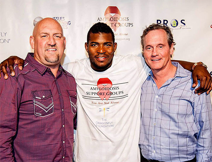 Former Hokie pitcher Brad Clontz, Yasiel Puig, and Jeff Beck '85