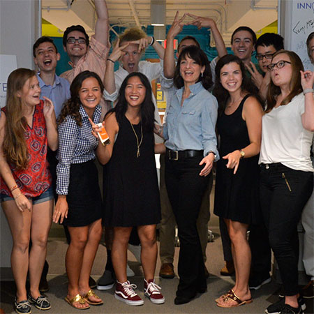 Facebook executive Regina Dugan '84, '85 with Tech students