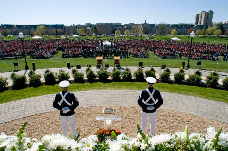 Cadets guarding the memorial candles