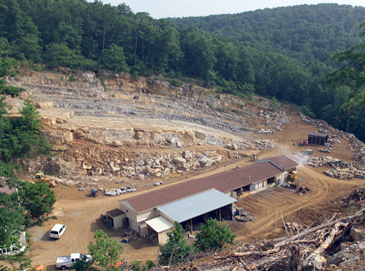 Several sites for the limestone exist in the Blacksburg region. In 1975, the Virginia Tech Foundation purchased a 38-acre quarry that had been in operation since 1958 and added 10 more acres in 2007. 