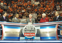 ESPN's "College GameDay" crew before the Hokies' Feb. 26 game against Duke 