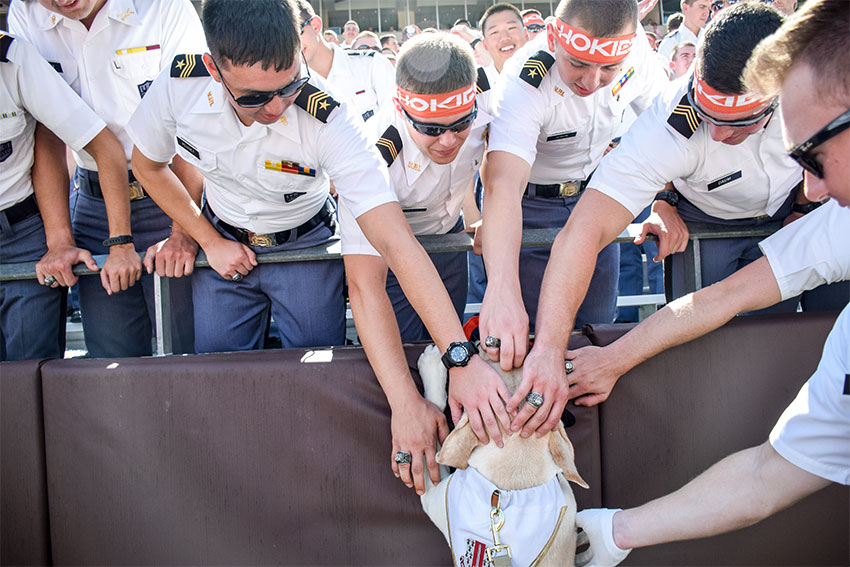 Virginia Tech Corps of Cadets and ambassador Growley