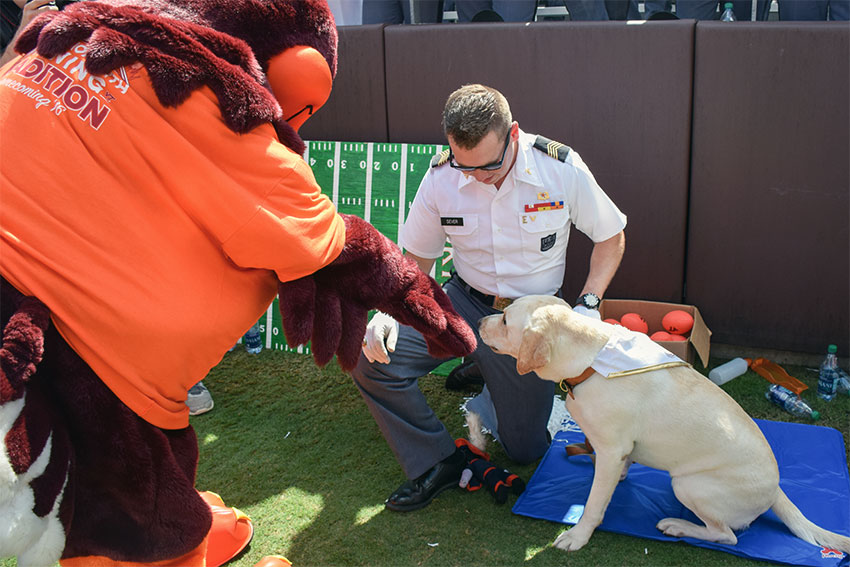 Virginia Tech Corps of Cadets and ambassador Growley