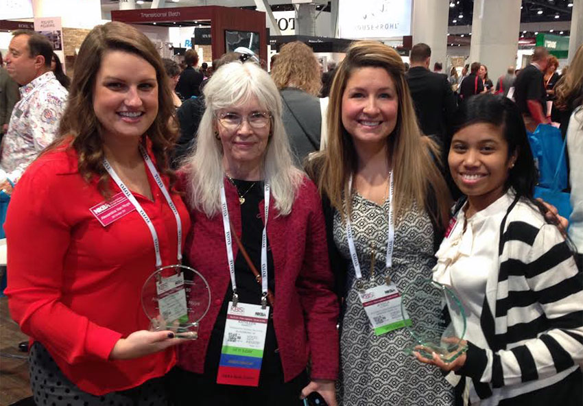 Alexandra Van Nuys '11, Professor Kathleen Parrott, Jessica Whitbeck Altman '07, and Tyl Glover Thomas '07