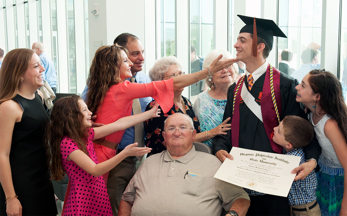 Virginia Tech graduate Richard "Trey" Good and his family