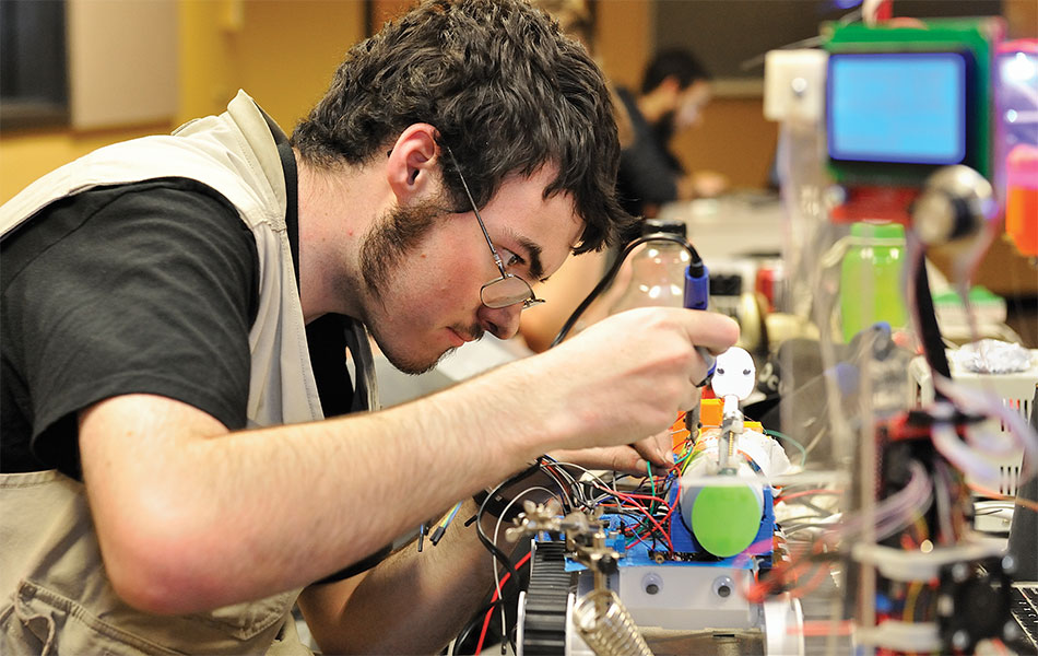 Virginia Tech student Scott Ziv at VTHacks competition