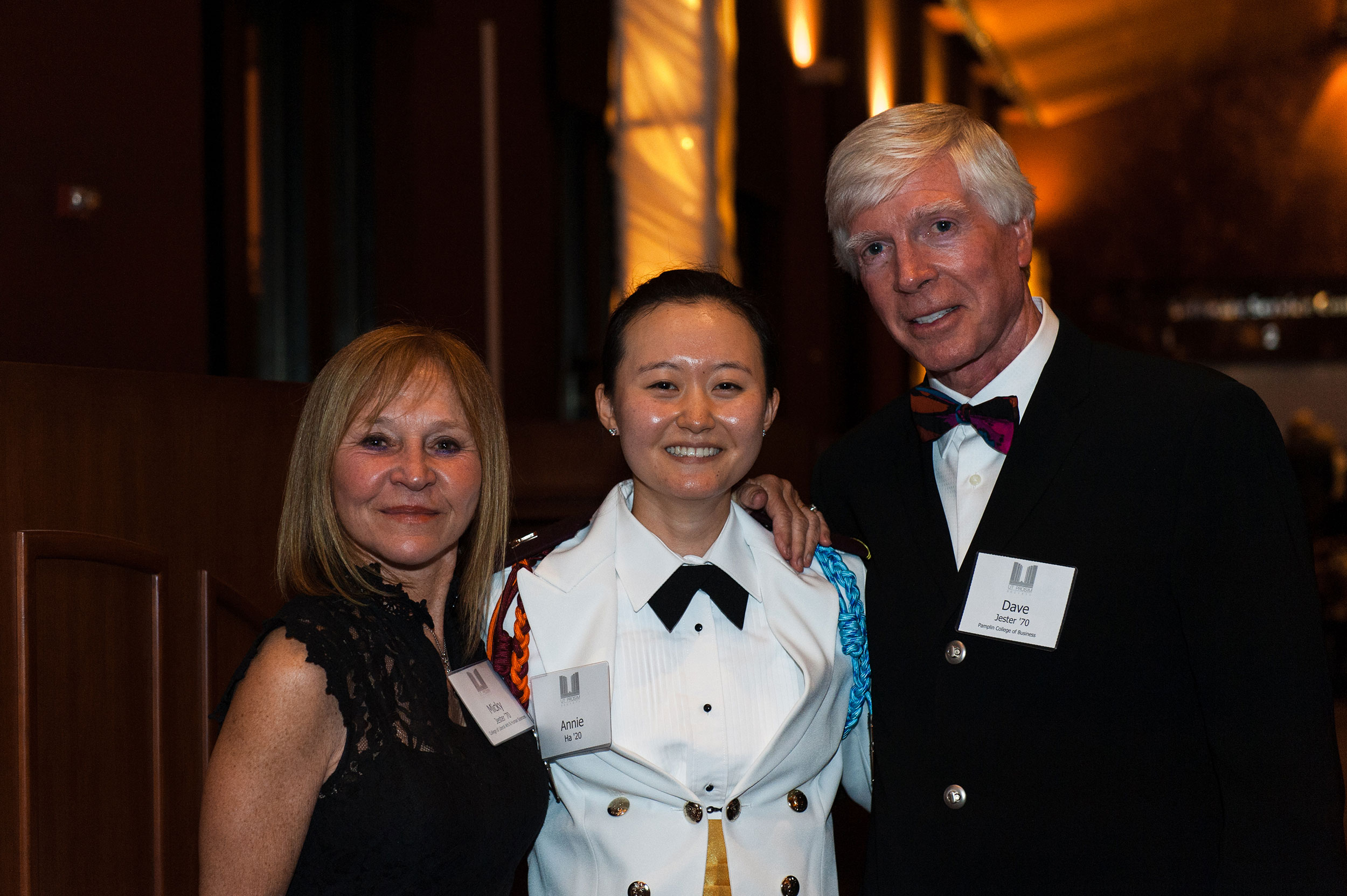 Annie Ha, Marlene F. Jester ’70 and M. David Jester ’70