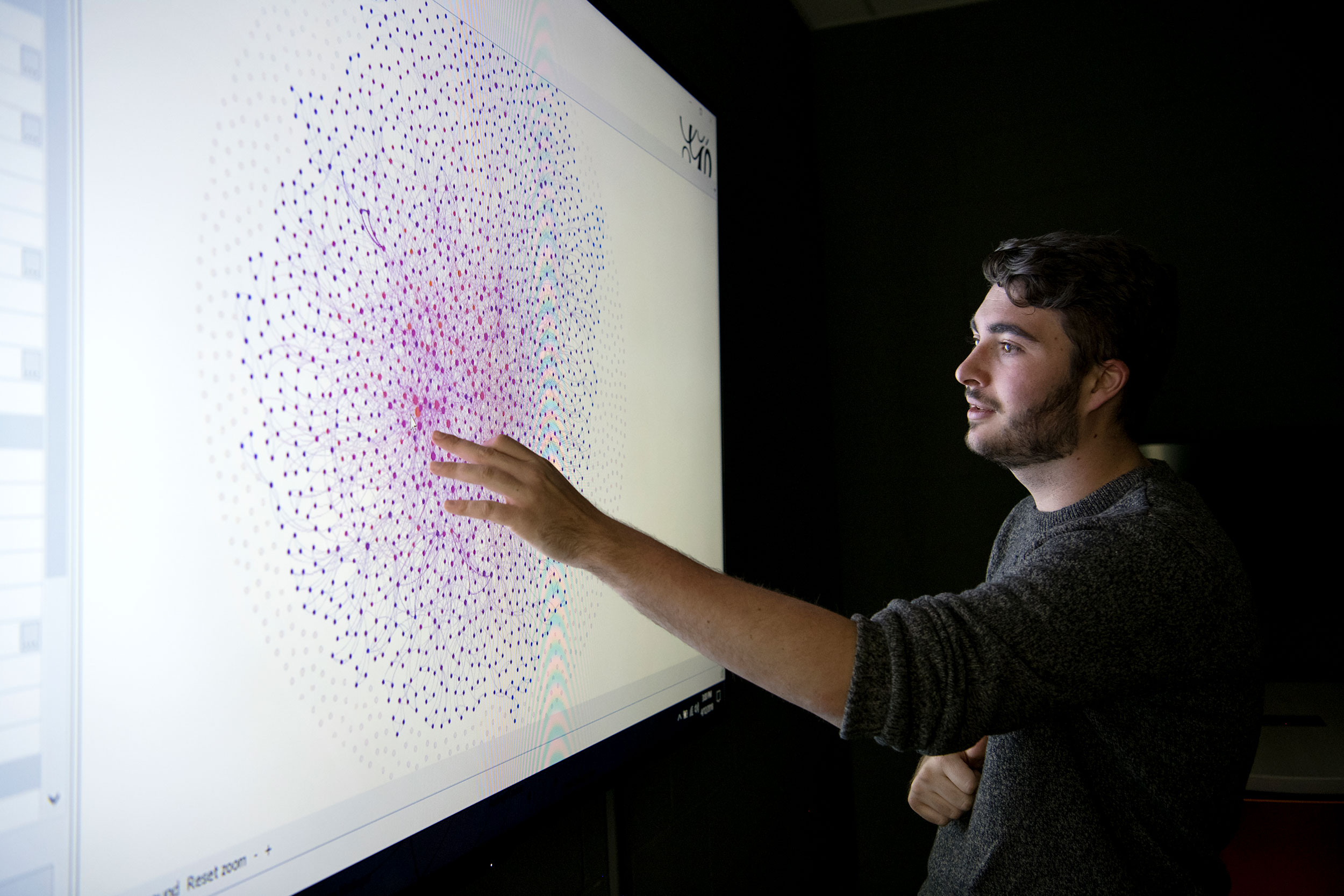 student working with visual data display