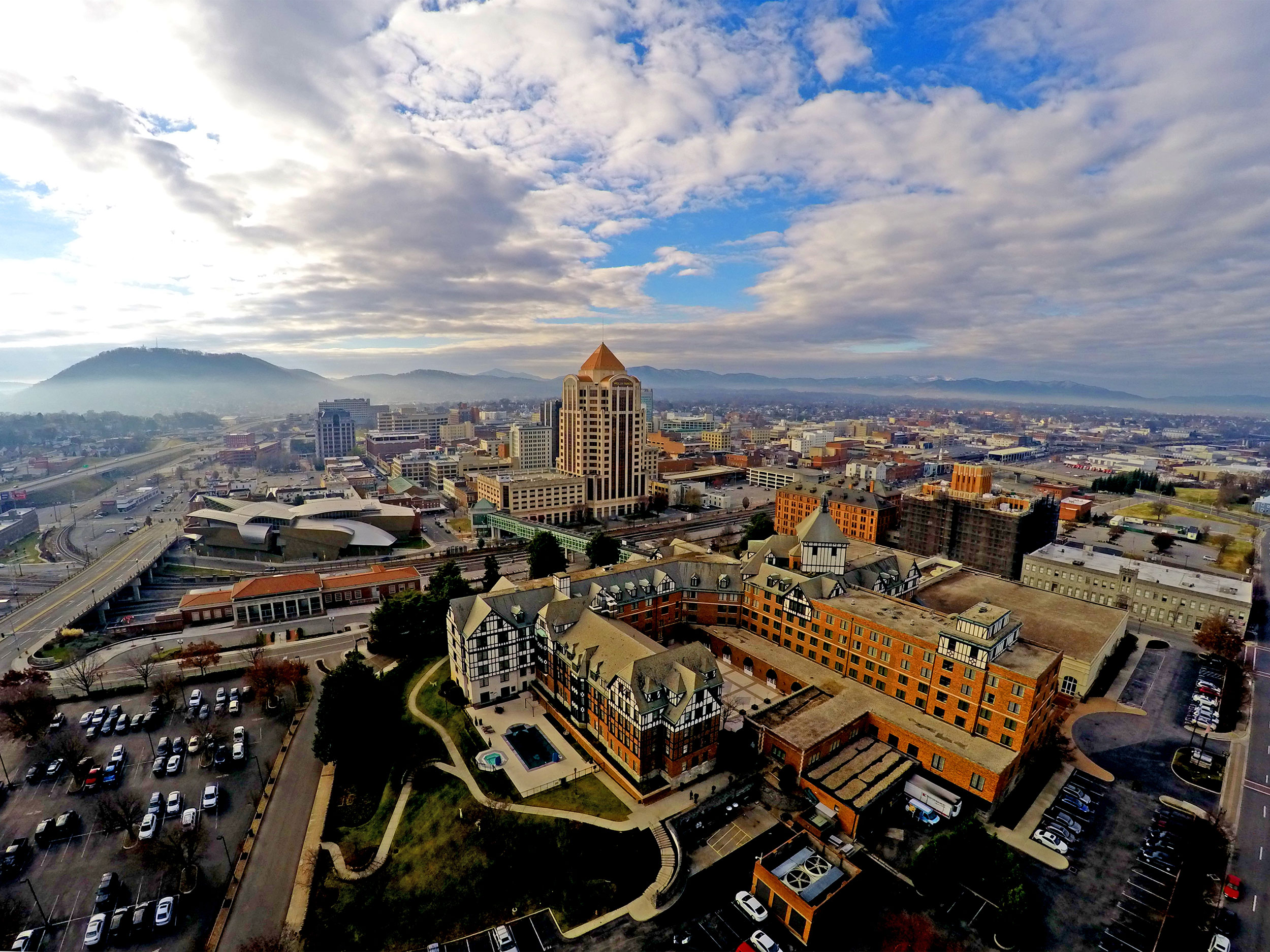 aerial view of Roanoke