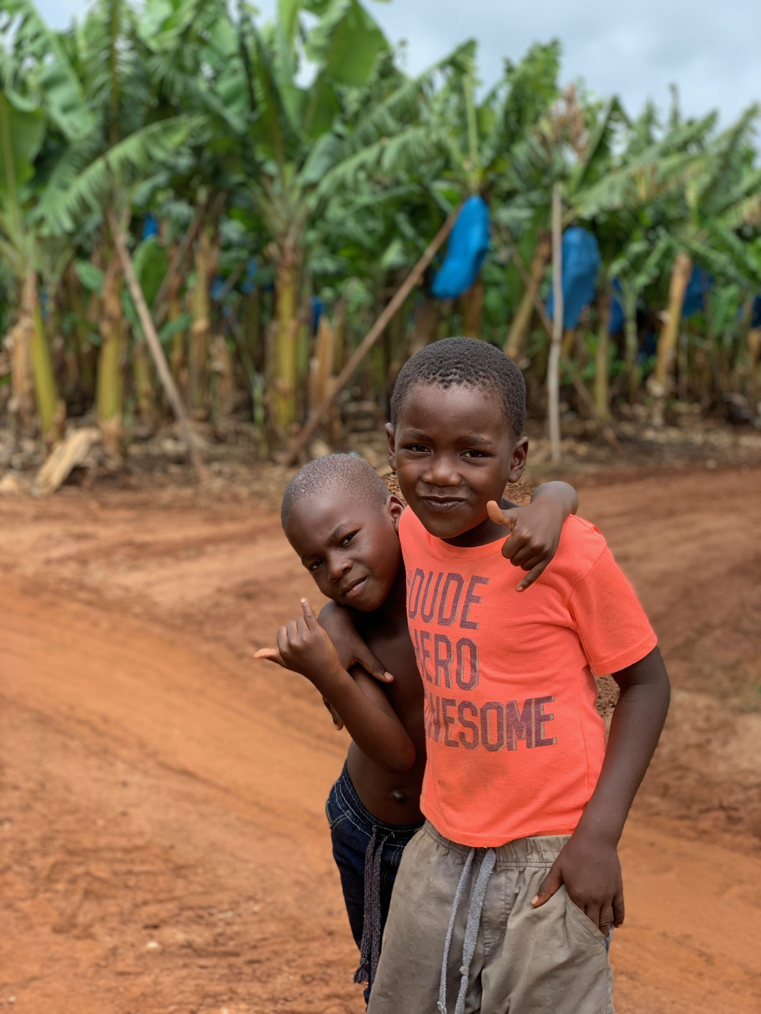 Two sons of banana farm workers.