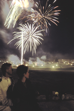 fireworks on the Drillfield