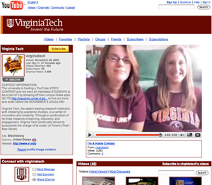 Virginia Tech's YouTube page