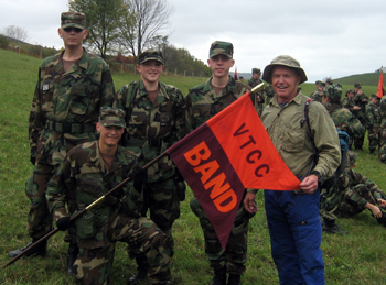 J. Morris Brown '62 (right) with Band Company members