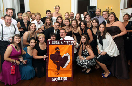 Lindsey Leisher Estes '06 and Nicholas Estes with more than 30 Hokies