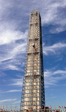 Washington Monument undergoing repairs