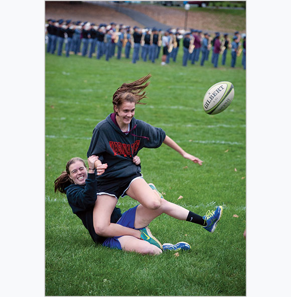 Dani Barlow and Liz Doggett on the Drillfield